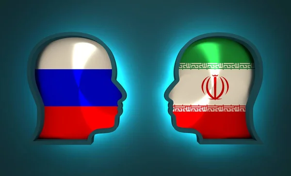 Politic and economic relationship between Russia and Iran — Stock Photo, Image