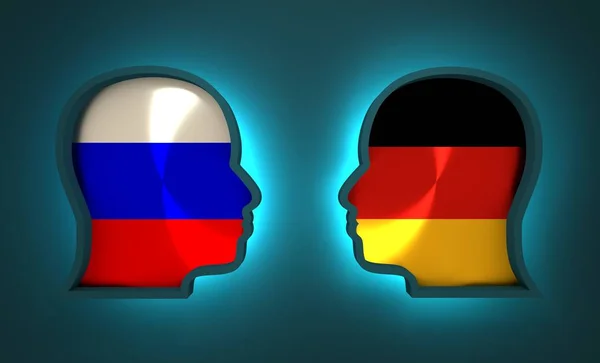 Politic and economic relationship between Russia and Germany — Stock Photo, Image