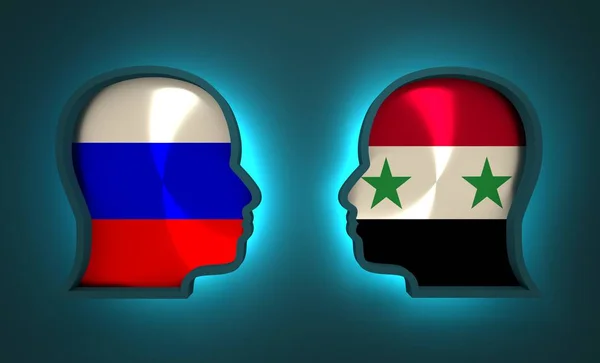 Politic and economic relationship between Russia and Syria — Stock Photo, Image