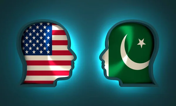 Politic and economic relationship between USA and Pakistan — Stock Photo, Image