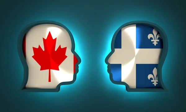 Politic and economic relationship between Canada and Quebec — Stock Photo, Image