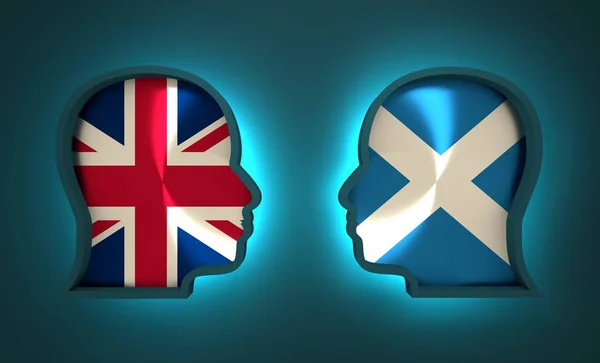 Politic and economic relationship between Scotland and Britain — Stock Photo, Image