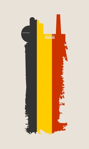 Ізольовані заводу значок і grunge пензля. Прапор Бельгії — стоковий вектор
