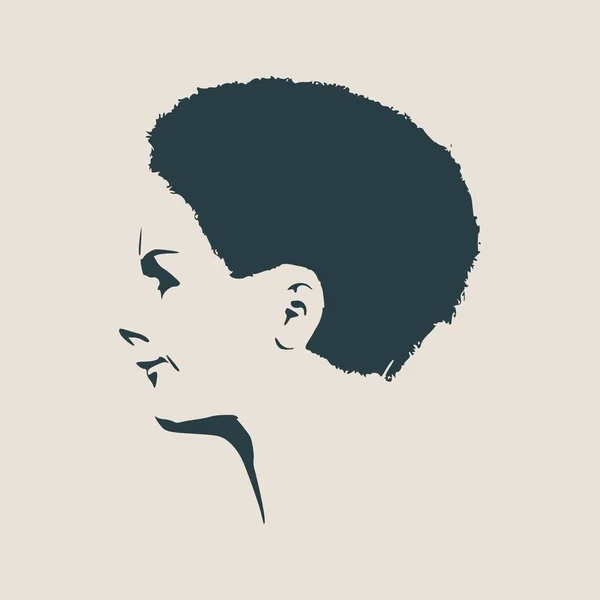 Silhouette d'une tête de femme. Vue du profil du visage . — Image vectorielle