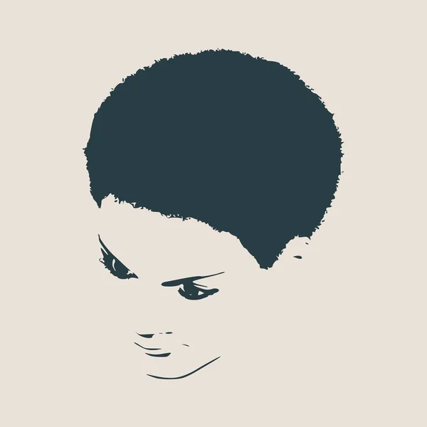 Silhouette d'une tête de femme. Vue du profil du visage . — Image vectorielle