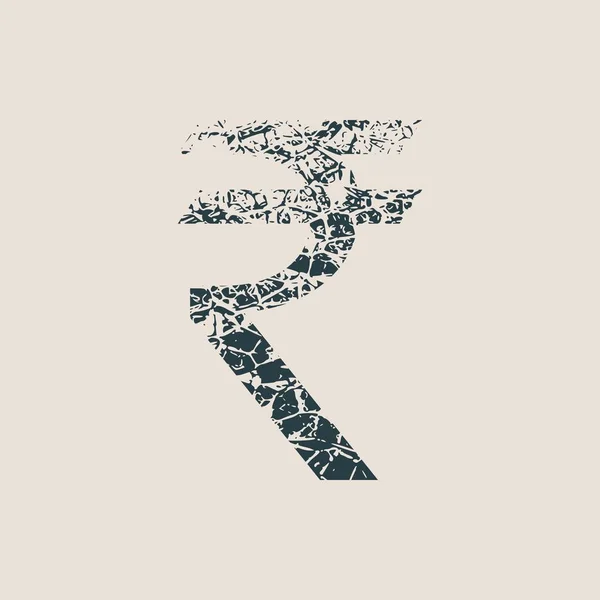 Símbolo de rupia. Icono de estilo grunge . — Archivo Imágenes Vectoriales