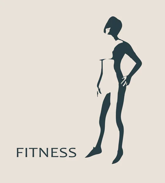 Silhouette femme sexy en tenue de sport — Image vectorielle