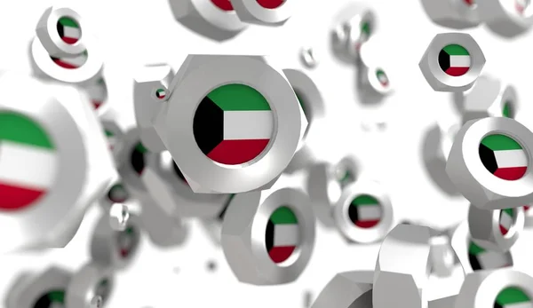 Grupo de levitación de frutos secos con bandera de Kuwait —  Fotos de Stock