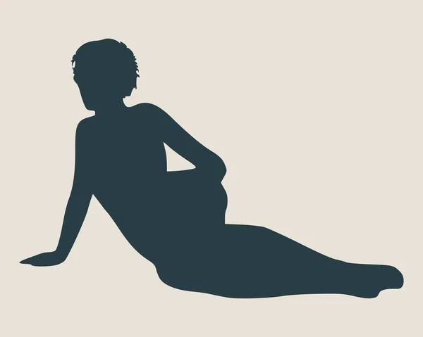 Mujer acostada en el suelo aislada sobre un fondo blanco — Archivo Imágenes Vectoriales