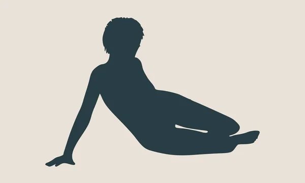 Женщина лежит на полу изолированы на белом фоне — стоковый вектор
