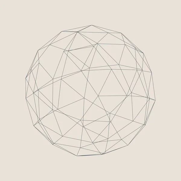 Esfera 3D Wireframe — Vetor de Stock