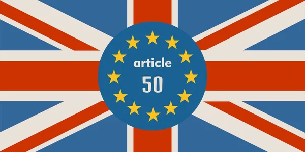 Nagy-Britannia és az Európai Unió kapcsolatok. Metafora Brexit — Stock Vector