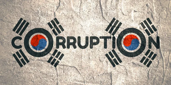 Corruption word and Korean flag elements
