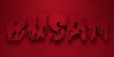 Busan şehir adı ve onlara siluetleri