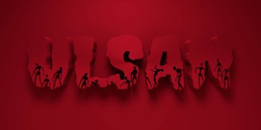 Ulsan şehir adı ve onlara siluetleri