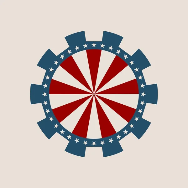 Tandwiel met Usa vlag elementen — Stockvector