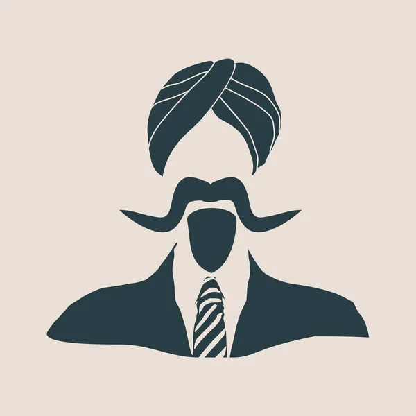 Homme d'affaires indien dans un turban national — Image vectorielle