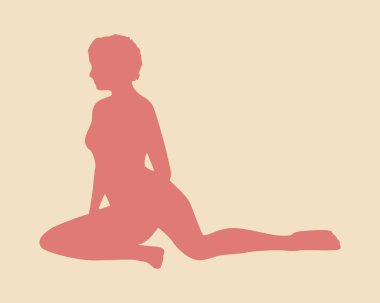 Beyaz bir arka plan üzerinde izole yerde yatan kadın