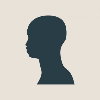 İnsan avatar profili görünümü. Erkek yüzü silueti