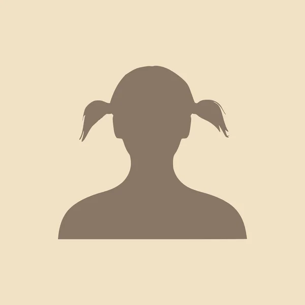 Silhueta de uma cabeça feminina. Vista de perfil facial . —  Vetores de Stock
