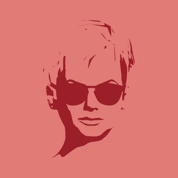 Retrato de mujer hermosa en gafas de sol negras . — Vector de stock