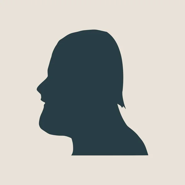Man avatar profil vy. Manlig ansiktsiluett — Stock vektor