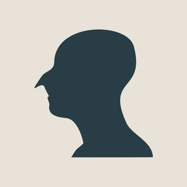 Zobrazení profilu člověka Avatara. Silueta mužské tváře — Stockový vektor