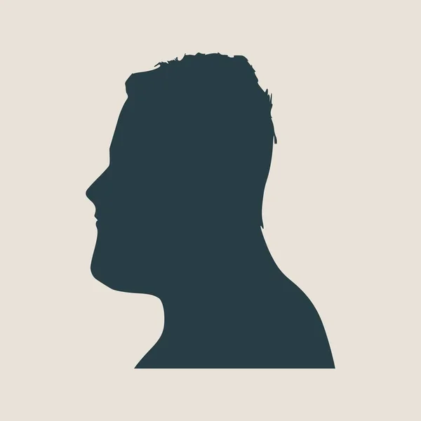 Vista de perfil de homem avatar. Sílhueta facial masculina — Vetor de Stock