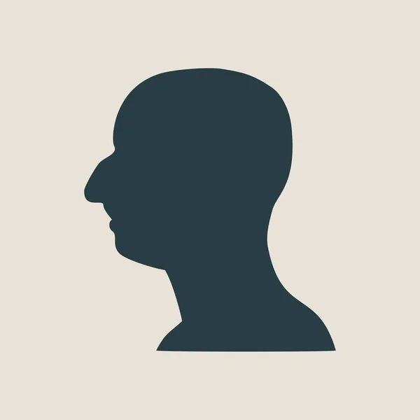 Vista de perfil de homem avatar. Sílhueta facial masculina —  Vetores de Stock