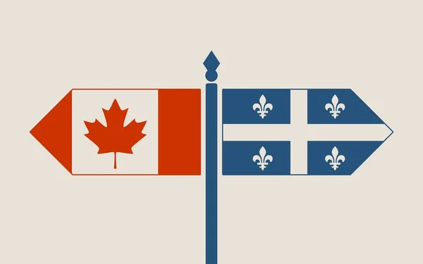 Relazioni tra Canada e Quebec — Vettoriale Stock