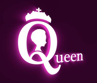 Vintage queen siluet. Ortaçağ Kraliçe profili