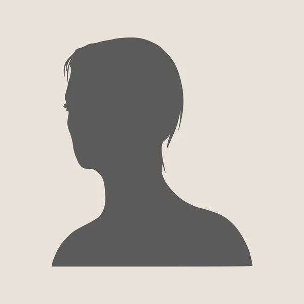 Silhouette of a female head. Face half turn view. — Stock Vector