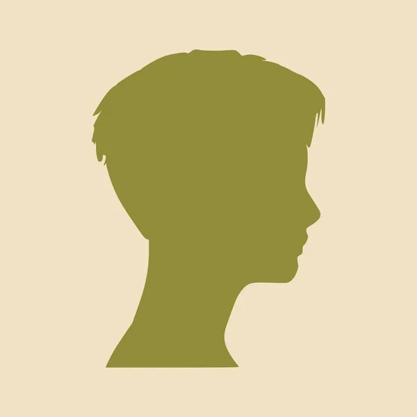 Silhouette of a female head. Face side view. — Stock Vector