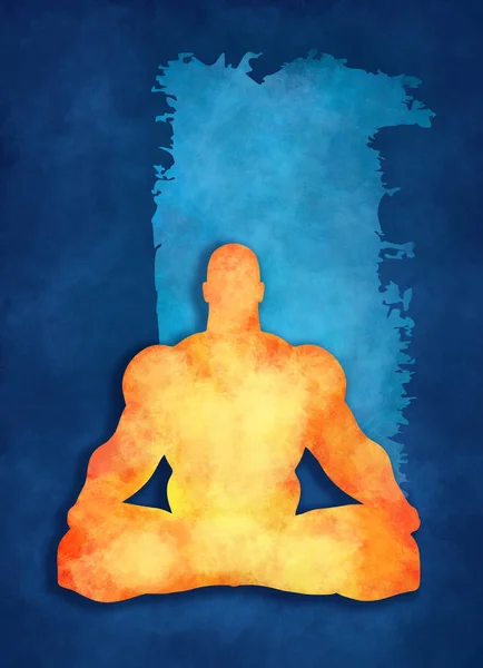 Kaslı adam meditasyonu. — Stok fotoğraf