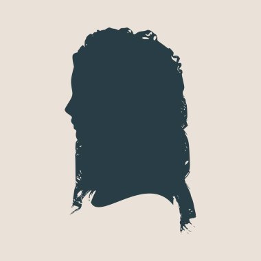 Bir kadın baş silüeti. Yüz yan görünüm.