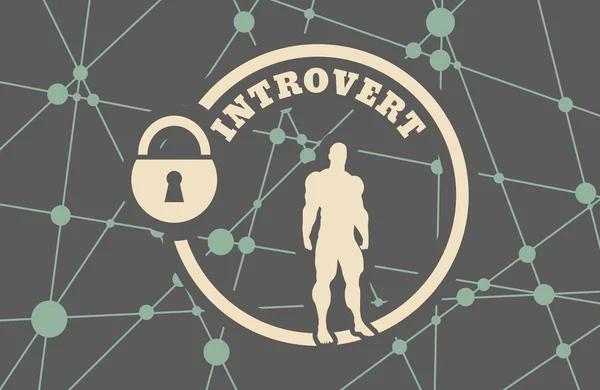 Ikon metafora introvert - Stok Vektor