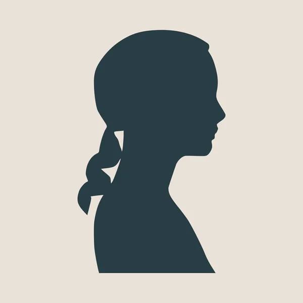 Silhouette of a female head. Face side view. — Stock Vector