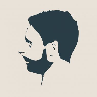 Sakallı adam vektör profil görünümü