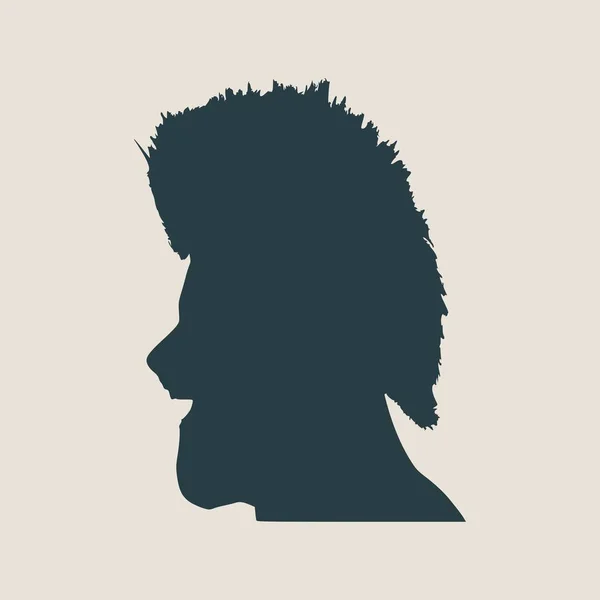 Hombre avatar vista de perfil. Silueta facial masculina — Vector de stock
