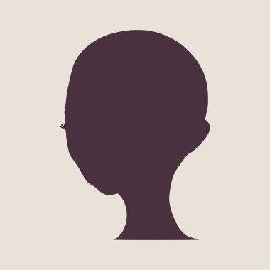 Küçük kız yarım dönüş görünümü siluet.