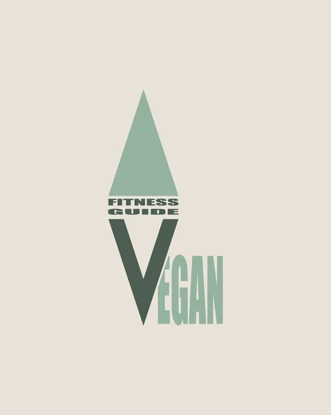 Logo végétalien. Go Vegan logo concept. Végétalien biologique sain frais vecteur alimentaire dessiné à la main illustration. Concept écologique végétarien — Image vectorielle