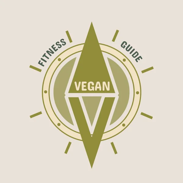 Веганский логотип. Концепция логотипа Go Vegan. Свежая вегетарианская вегетарианская пищевая векторная иллюстрация. Вегетарианская экологическая концепция — стоковый вектор