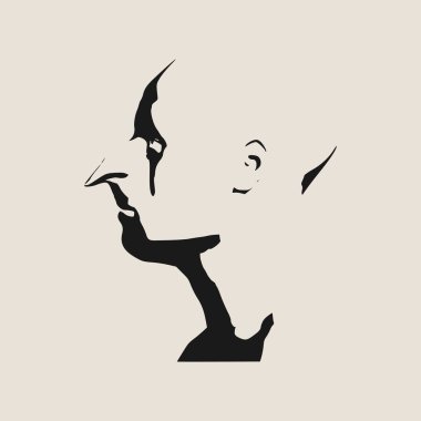 İnsan avatar profili görünümü. Erkek yüzü silueti