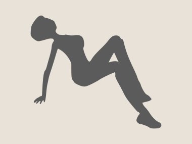 Seksi poz kız silüeti.