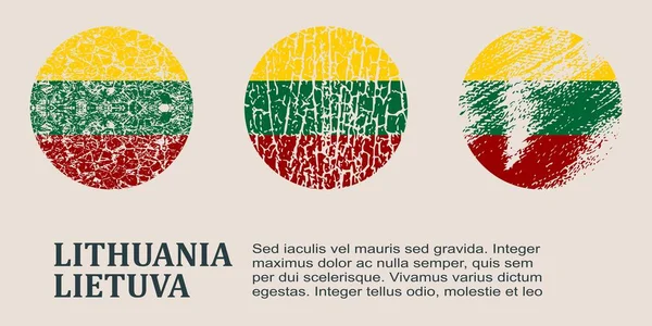 Koncepce designu vlajka Litvy — Stockový vektor