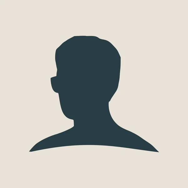 Uomo avatar vista a mezza curva. Silhouette viso maschile — Vettoriale Stock