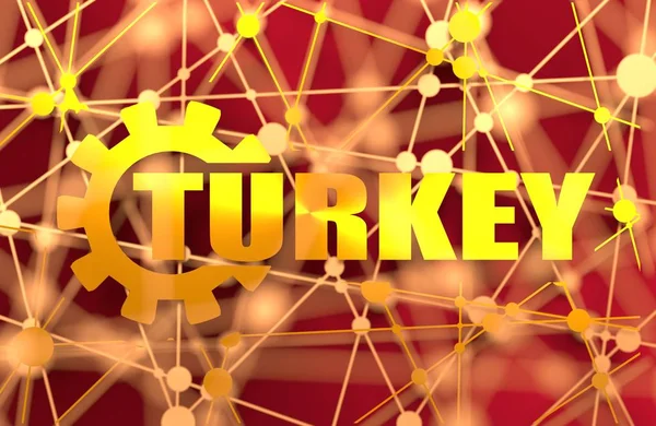 Turquía palabra construir en engranaje —  Fotos de Stock