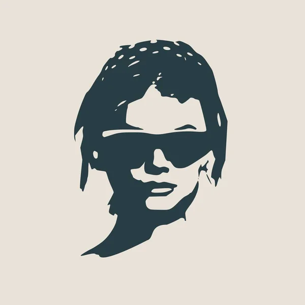 Portrét krásné ženy v černých slunečních brýlích. — Stockový vektor