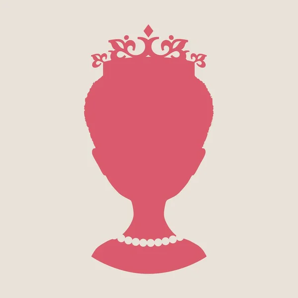 Perfil silueta de una princesa en un marco — Vector de stock