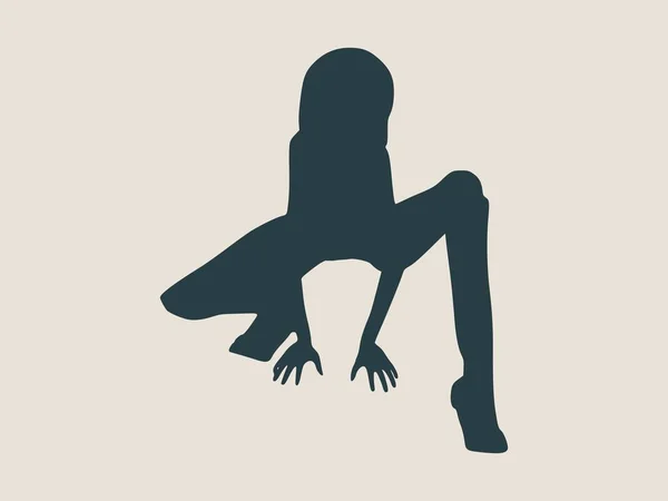 Silhouette von sexy posierenden Mädchen. — Stockvektor